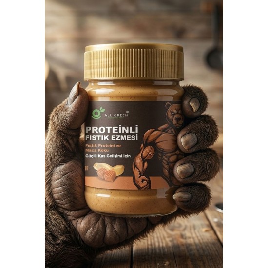 Proteinli Fıstık Ezmesi (Karamel) | Fıstık Proteini, Maca Kökü Tozu ile | 325 gr – Doğal Güç, Performans ve Kas Desteği!